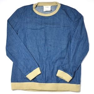 Digawel Denim Crewneck Pullover Sweater